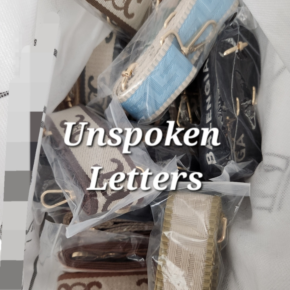 Unspoken letters, straps for crossbody use 1½ inches wide